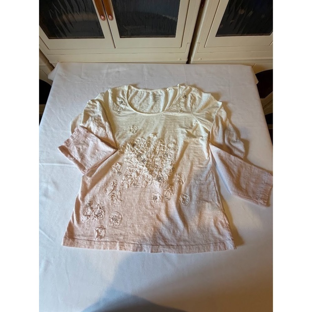 Women's Embelished Hombre Tee 100% Cotton by Chico's - Size 1